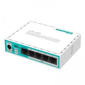 ROUTER MIKROTIK HEX LITE - 5 PUERTOS ETHERNET 10/100 - CPU  400MHZ - 32MB RAM - ROUTEROS L4 - Imagen 1