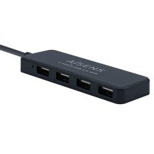 HUB USB AISENS A104-0402 NEGRO - CONECTORES 1*USB-A 2.0 MACHO / 4*USB-A 2.0 HEMBRA - LONGITUD CABLE 30CM