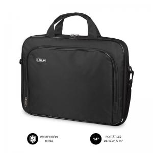 MALETÍN SUBBLIM OXFORD BLACK - PARA PORTÁTILES HASTA 13.3'-14'/ 33.7-35.5CM - INTERIOR ACOLCHADO - BOLSILLO EXTERIOR - CORREA DE