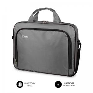 MALETÍN SUBBLIM OXFORD GREY - PARA PORTÁTILES HASTA 15.4'-16'/39.1-40.64CM - INTERIOR ACOLCHADO - BOLSILLO EXTERIOR - CORREA DE 