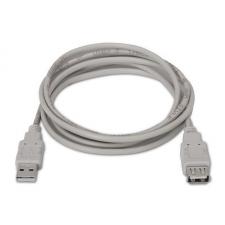 CABLE ALARGADOR USB AISENS A101-0012 - CONECTORES TIPO A MACHO-TIPO A HEMBRA - 1M - BEIGE - Imagen 2