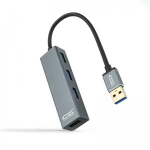 HUB 4 PUERTOS USB NANOCABLE 10.16.4402 - 4*PUERTOS USB 3.0 - CABLE 10CM - PLUG AND PLAY - GRIS - Imagen 1