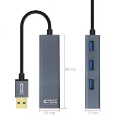 HUB 4 PUERTOS USB NANOCABLE 10.16.4402 - 4*PUERTOS USB 3.0 - CABLE 10CM - PLUG AND PLAY - GRIS - Imagen 2