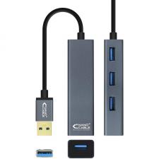 HUB 4 PUERTOS USB NANOCABLE 10.16.4402 - 4*PUERTOS USB 3.0 - CABLE 10CM - PLUG AND PLAY - GRIS - Imagen 3