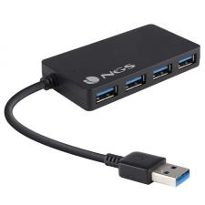 HUB NGS IHUB3.0 4 PUERTOS USB 3.0 - NO NECESITA FUENTE DE ALIMENTACIÓN EXTERNA - TAMAÑO COMPACTO