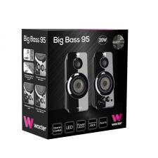 ALTAVOCES 2.0 WOXTER BIG BASS 95 NEGRO PIANO - 20W - 50-20HZ - JACK 3.5MM - Imagen 5