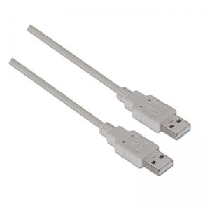 CABLE USB AISENS A101-0022 - TIPO A MACHO-MACHO - 2M - BEIGE - Imagen 1