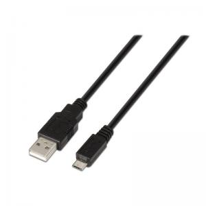 CABLE USB 2.0 AISENS A101-0027 - CONECTORES USB TIPO A MACHO/MICROUSB TIPO B MACHO - 0.8M - NEGRO - Imagen 1