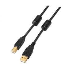 CABLE USB IMPRESORA AISENS A101-0009 - FERRITA - DOBLE APANTALLADO - TIPO A MACHO-TIPO B MACHO - 2M - NEGRO