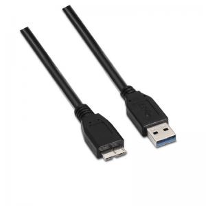CABLE USB 3.0 AISENS A105-0043 - CONECTORES USB TIPO A MACHO/ USB TIPO MICRO B MACHO - 1M - NEGRO - Imagen 1