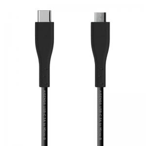 CABLE USB 2.0 AISENS A107-0349 - CONECTORES USB TIPO-C MACHO / MICROUSB MACHO - 3A - 1M - NEGRO - Imagen 1