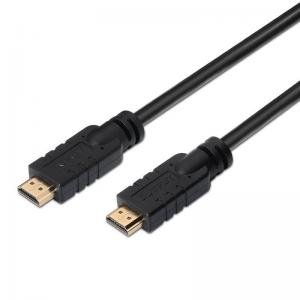 CABLE HDMI AISENS A119-0104 - ALTA VELOCIDAD V1.4 - CONECTORES HDMI (TIPO A) MACHO - REPETIDOR PARA AMPLIFICAR SEÑAL - 20M - NEG