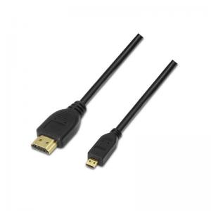 CABLE MICRO HDMI AISENS A119-0117 - CONECTORES A-MACHO/D-MACHO - ALTA VELOCIDAD CON ETHERNET - FULL HD / UHD / HD READY / 3D - 1