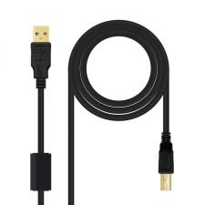 CABLE USB 2.0 NANOCABLE 10.01.1202 - CONECTORES A/M-B/M - CON FERRITA - 2M - NEGRO