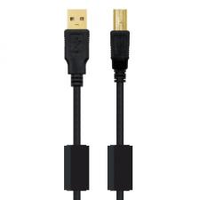 CABLE USB 2.0 NANOCABLE 10.01.1202 - CONECTORES A/M-B/M - CON FERRITA - 2M - NEGRO - Imagen 2