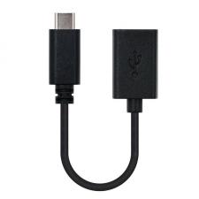 CABLE USB OTG NANOCABLE 10.01.2400 - CONECTORES USB TIPO-C MACHO A USB HEMBRA - USB 2.0 - 0.15M - COLOR NEGRO