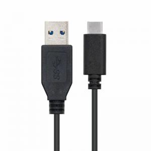 CABLE USB 3.1 NANOCABLE 10.01.4001 - CONECTORES USB TIPO-C/M-A/M - 3A - 1M - NEGRO - Imagen 1