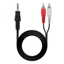 CABLE ESTÉREO NANOCABLE 10.24.0303 - CONECTORES JACK 3.5MM MACHO / 2*RCA MACHO - 3M - NEGRO