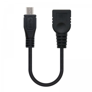 CABLE USB OTG NANOCABLE 10.01.3500 - ADAPTADORES MICRO USB MACHO A USB HEMBRA - USB 2.0 - 0.15M - COLOR NEGRO - Imagen 1