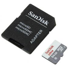 Tarjeta de Memoria SanDisk Ultra 64GB microSD XC con Adaptador/ Clase 10/ 80MB/s
