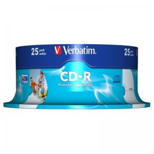 PACK 25 CD-R VERBATIM 43439 - PRINTABLE - 700MB - 52X - Imagen 1