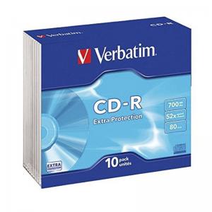 CD-ROM VERBATIM DATALIFE 52X 700MB 10 UNIDADES SLIM EXTRA PROTECCIÓN - Imagen 1