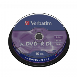 DVD+R DOBLE CAPA VERBATIM ADVANCED AZO 8X 8.5GB TARRINA 10 UNIDADES - Imagen 1