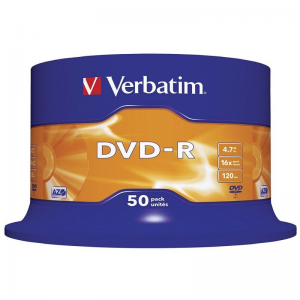 DVD-R VERBATIM ADVANCED AZO 16X 4.7GB TARRINA 50 UNIDADES - Imagen 1