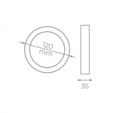 Downlight Iglux SUP-102307-NB V2/ Circular/ Ø120 x 35mm/ Potencia 7W/ 540 Lúmenes/ 4000ºK/ Blanco - Imagen 2