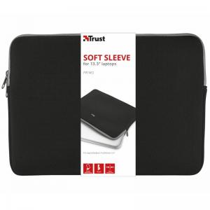 FUNDA DE PORTATIL TRUST PRIMO HASTA 13.3'/33.7CM/SLEEVE/NEGRA - NEOPRENO VISCOELASTICO - DISEÑO DELGADO - SUAVE Y LIGERA - Image