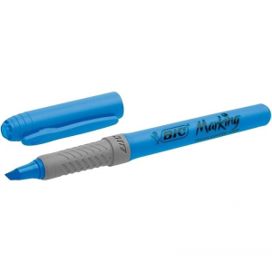 Caja de Marcadores Fluorescentes Bic Marking Highlighter Grip/ 12 unidades/ Azules - Imagen 1