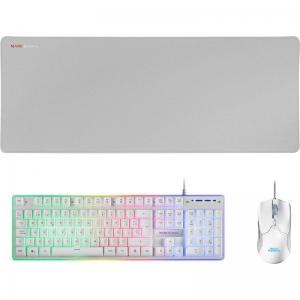 Pack Gaming Mars Gaming MCPX/ Teclado H-MECH  + Ratón Óptico + Alfombrilla/ Blanco - Imagen 1