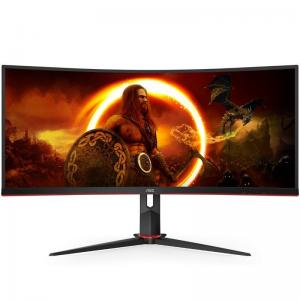 Monitor Gaming Curvo Ultrapanorámico AOC CU34G2X/BK  34'/ WQHD/ Negro y Rojo - Imagen 1