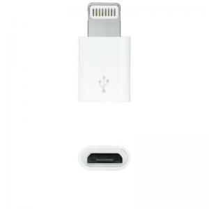 Adaptador Micro USB 2.0 Lightning Nanocable 10.10.4100/ Micro USB Hembra - Lightning Macho/ Blanco - Imagen 1