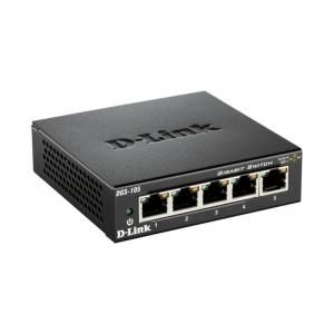 SWITCH D-LINK DGS-105 - 5 PUERTOS GIGABIT 10/100/1000 - HALF/FULL DUPLEX - MDI/MDIX - INDICADORES LED - PLUG AND PLAY - Imagen 1