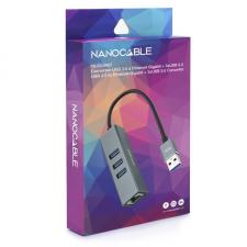 Hub USB 3.0 Nanocable 10.03.0407/ 3 Puertos USB/ 1 RJ45/ Gris - Imagen 3