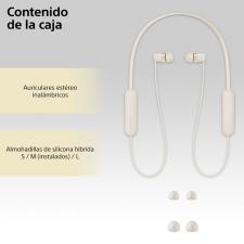 Auriculares Inalámbrico Intrauditivos Sony WI-C100/ con Micrófono/ Bluetooth/ Beige