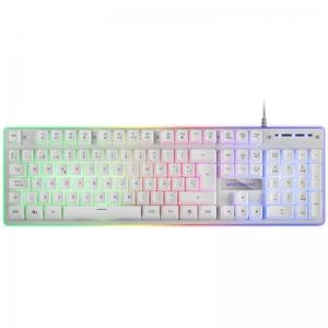 Teclado Gaming SemiMecánico Mars Gaming MK220ES/ Blanco