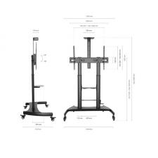 Soporte de Pie Inclinable con Ruedas y Manivela Aisens FT100TE-123 para TV 60-100'/ hasta 100kg