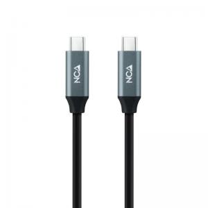 Cable USB 3.2 Nanocable 10.01.4300/ USB Tipo-C Macho - USB Tipo-C Macho/ 0.5m/ Gris y Negro