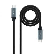 Cable USB 3.2 Nanocable 10.01.4301-L150/ USB Tipo-C Macho - USB Tipo-C Macho/ 1.5m/ Gris y Negro