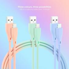 Cables USB 2.0 Lightning Nanocable 10.10.0401-A1/ USB Macho - Lightning Macho/ 1m/ 3 Unidades/ Rosa, Azul y Verde