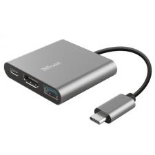 Adaptador Trust Dalyx 3 IN 1/ USB Tipo-C Macho - HDMI Hembra/ USB 3.1 / USB Tipo-C