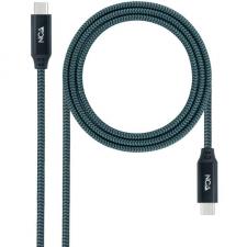 Cable USB 3.2 Nanocable 10.01.4300-COMB/ USB Tipo-C Macho - USB Tipo-C Macho/ 50cm/ Gris y Negro