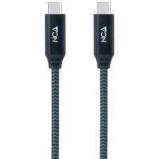 Cable USB 3.2 Nanocable 10.01.4301-COMB/ USB Tipo-C Macho - USB Tipo-C Macho/ 1m/ Gris y Negro