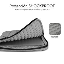 Funda Subblim Air Padding 360 Sleeve para Portátiles hasta 15.6'/ Gris Claro