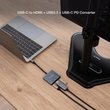 Conversor Nanocable 10.16.4306 USB Tipo-C/ HDMI 4K Hembra - USB Hembra - USB Tipo-C PD/ 15cm/ Gris