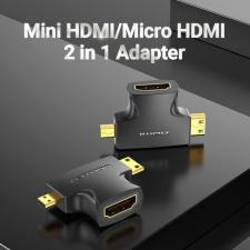 Adaptador HDMI 2 en 1 Vention AGFB0/ HDMI Hembra a Micro HDMI Macho - Mini HDMI Macho