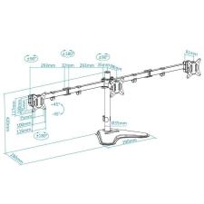 Soporte para 3 Monitores TooQ DB1704TN-B/ hasta 7kg