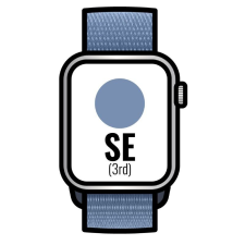 Apple Watch SE 3rd/ GPS/ 44mm/ Caja de Aluminio Plata/ Correa Deportiva Loop Azul Invierno